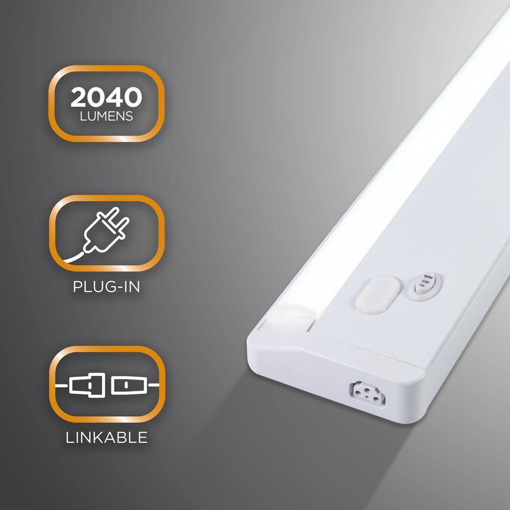 None Plug-In 36 in. LED White Under Cabinet Light (4-Pack)