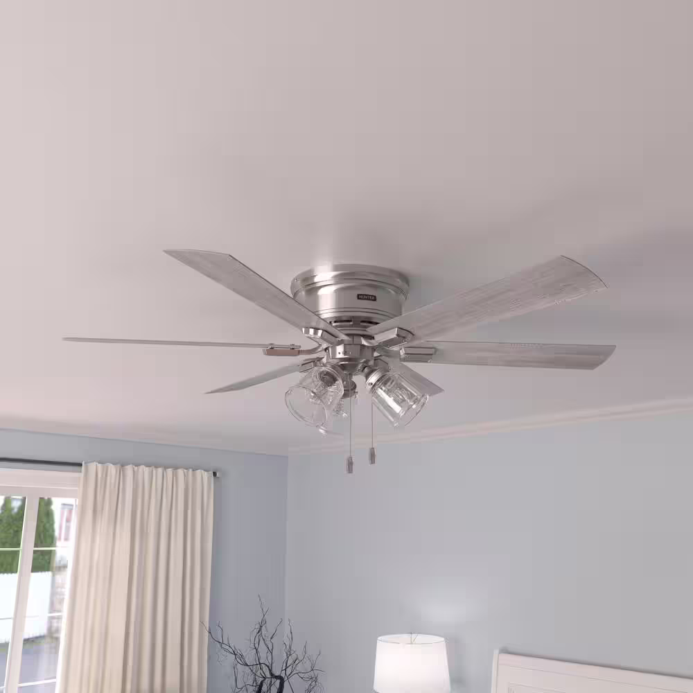 Hunter Alvarado 52 in. Indoor Brushed Nickel Ceiling Fan with Light Kit