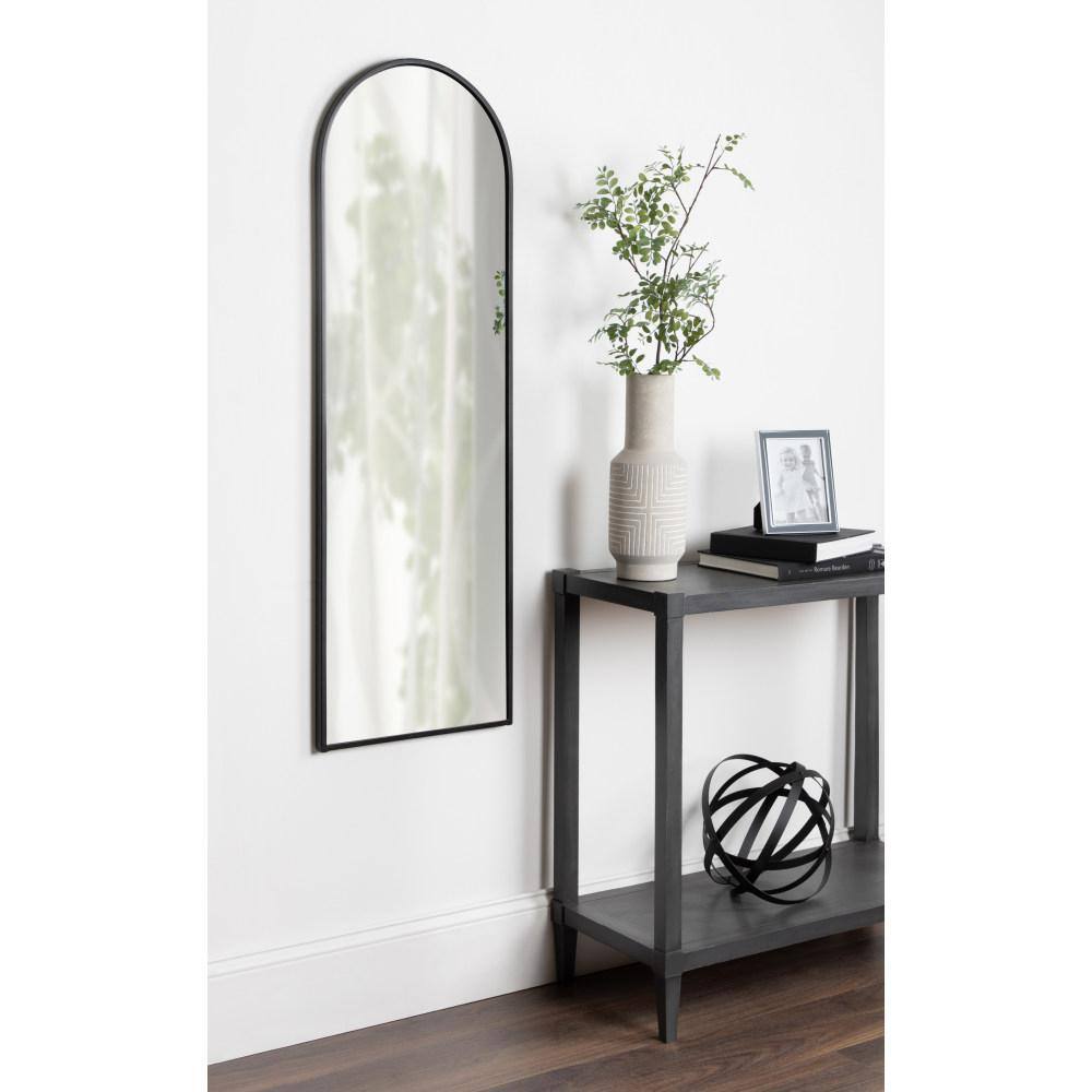 Kate and Laurel Large Arch Black Contemporary Mirror (47.5 in. H x 15.75 in. W)