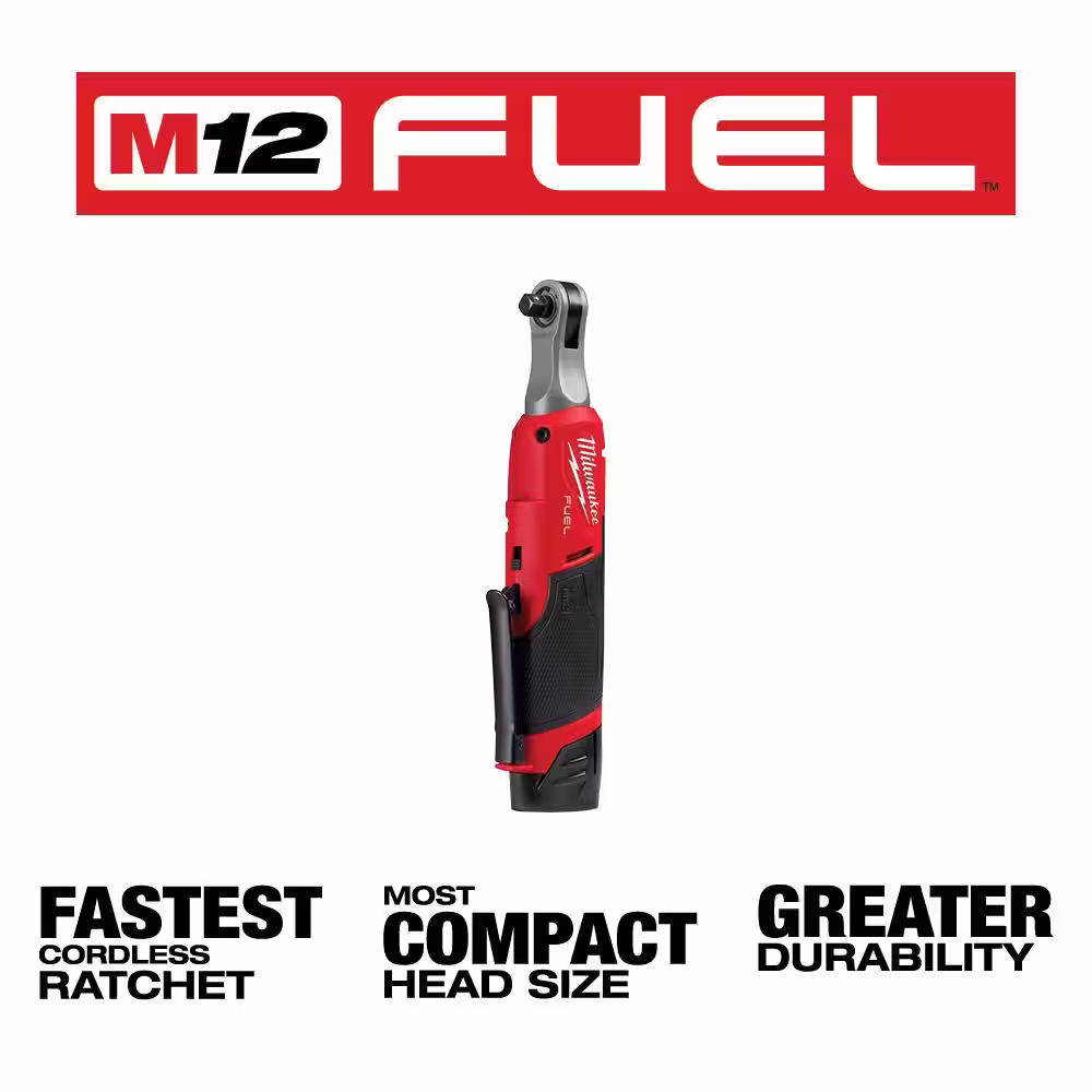 Milwaukee M12 FUEL 12V Li-Ion Brushless Cordless High Speed 3/8 in. Ratchet and M12 FUEL High Speed 1/4 in. Ratchet Combo Kit