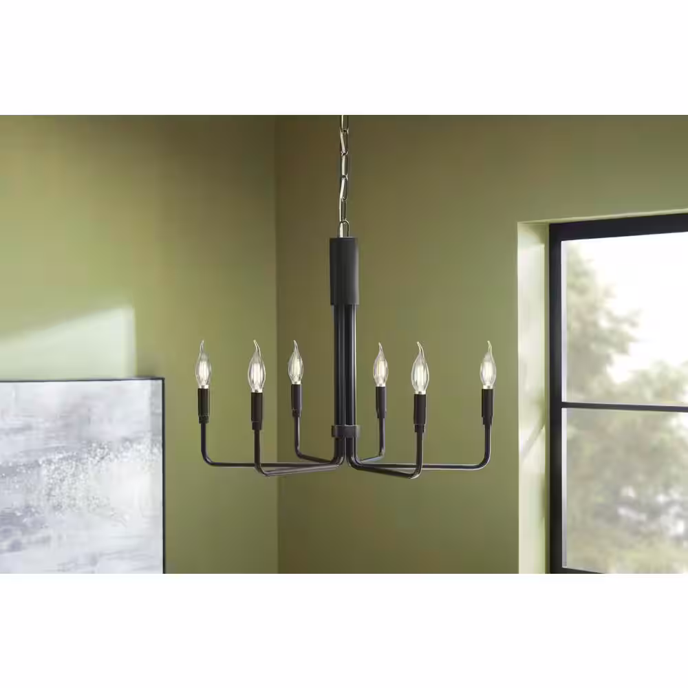 EcoSmart 60-Watt Equivalent B11 Dimmable Candelabra Flame Bent Tip Clear Glass LED Vintage Edison Light Bulb Soft White (3-Pack)