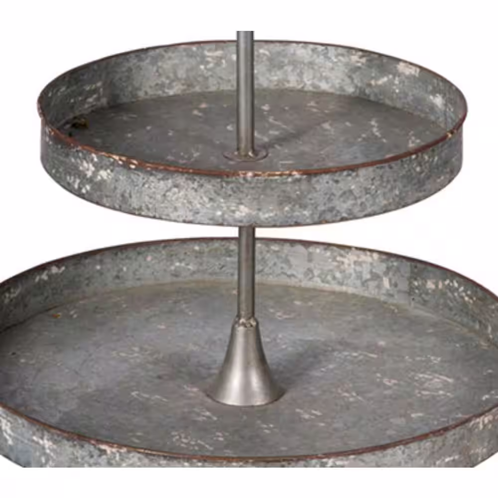 A & B Home Evelyn Zinc, Rust 3-Tiered Food Stand