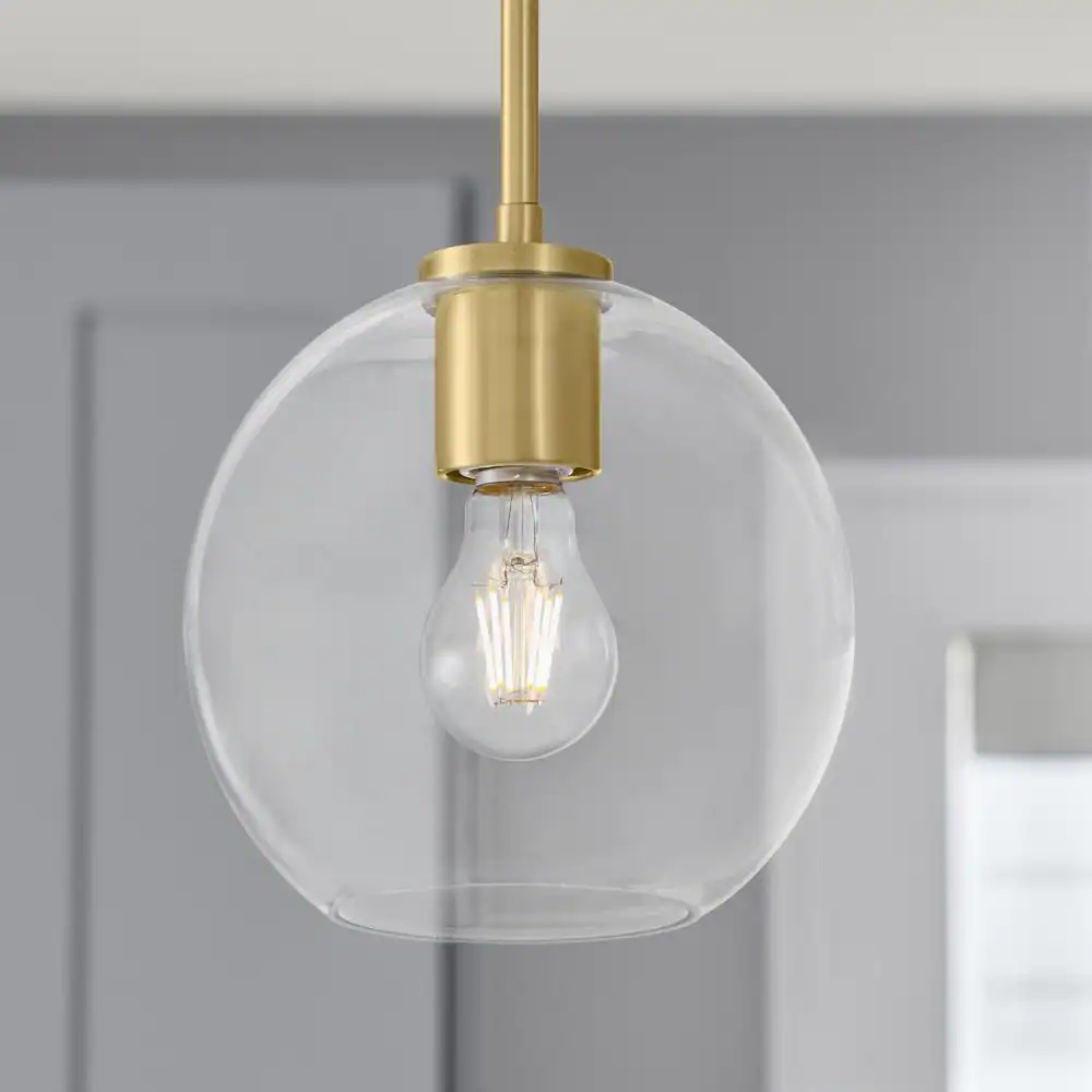 None 2-1/4 in. Fitter Small Clear Glass Globe Pendant Lamp Shade