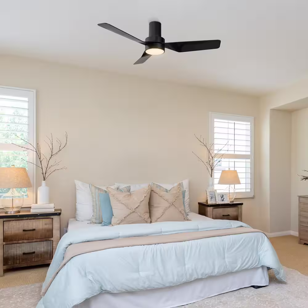 CARRO Marion 44 in. Color Changing Integrated LED Indoor Black 10-Speed DC Ceiling Fan with Light Kit and Remote Control