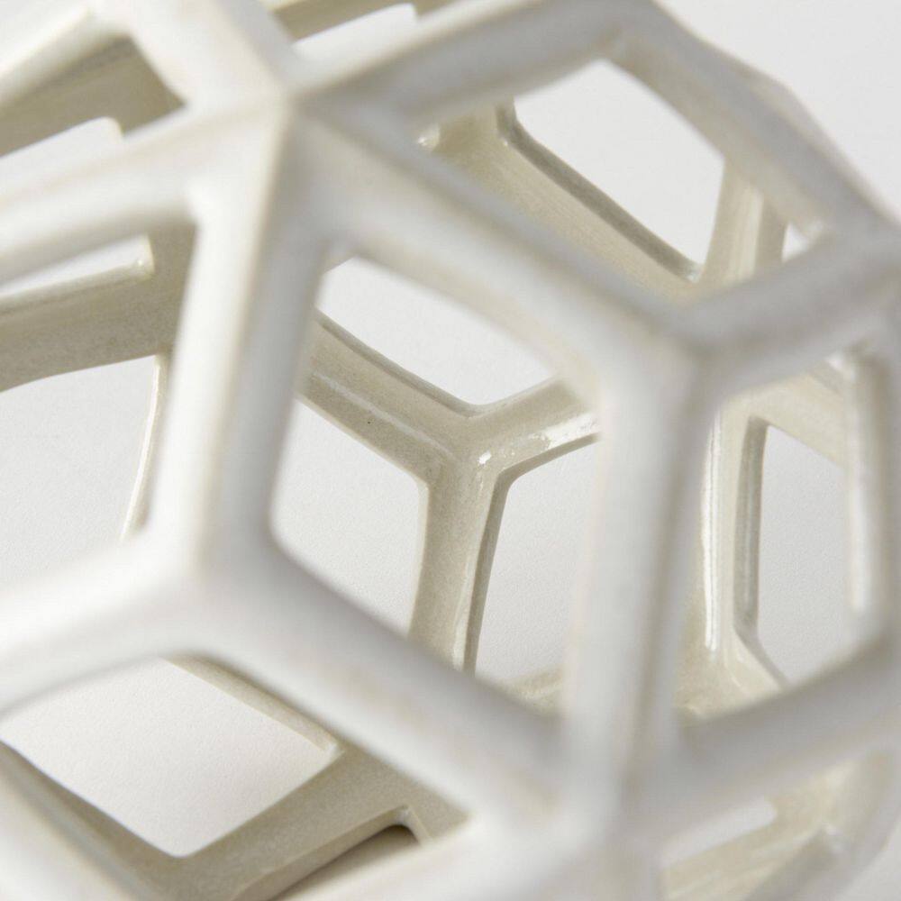 Mercana Geom White Ceramic Geometric Ball Object