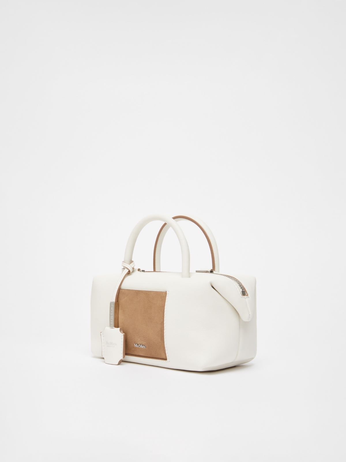New ArrivalsMAXMARA ACCESSORI Small leather satchel bag with suede pocket detail