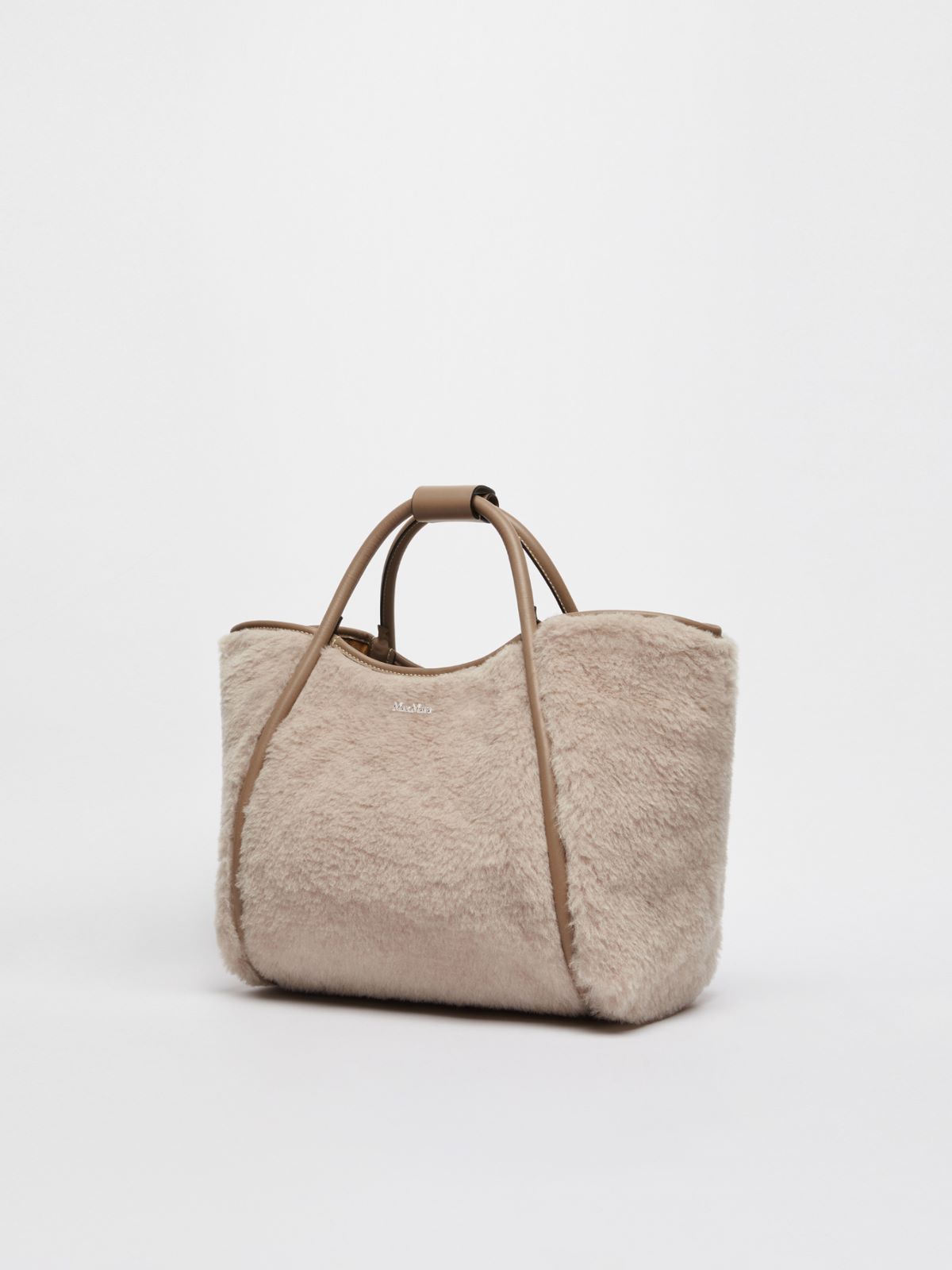 MAXMARA ACCESSORI Small Marine Bag in alpaca and wool Teddy fabric