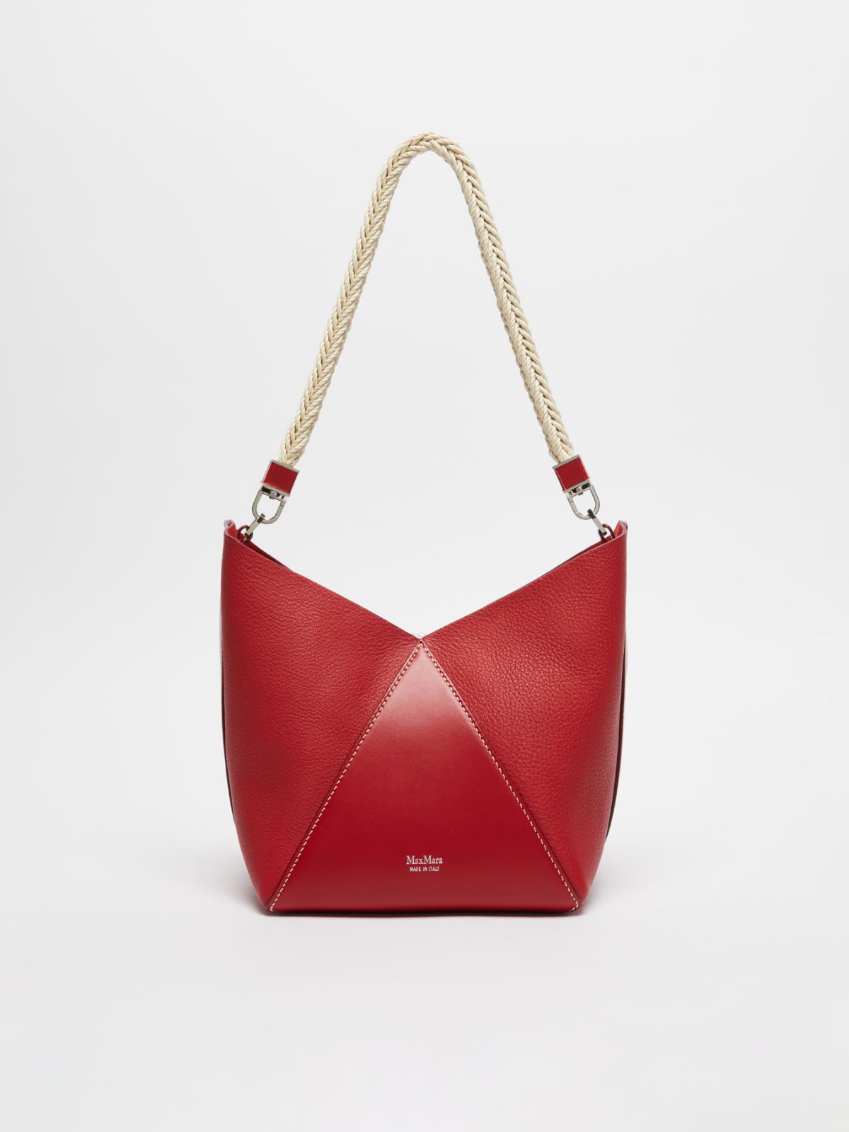 MAXMARA ACCESSORI Small leather bucket bag with rope handle detail