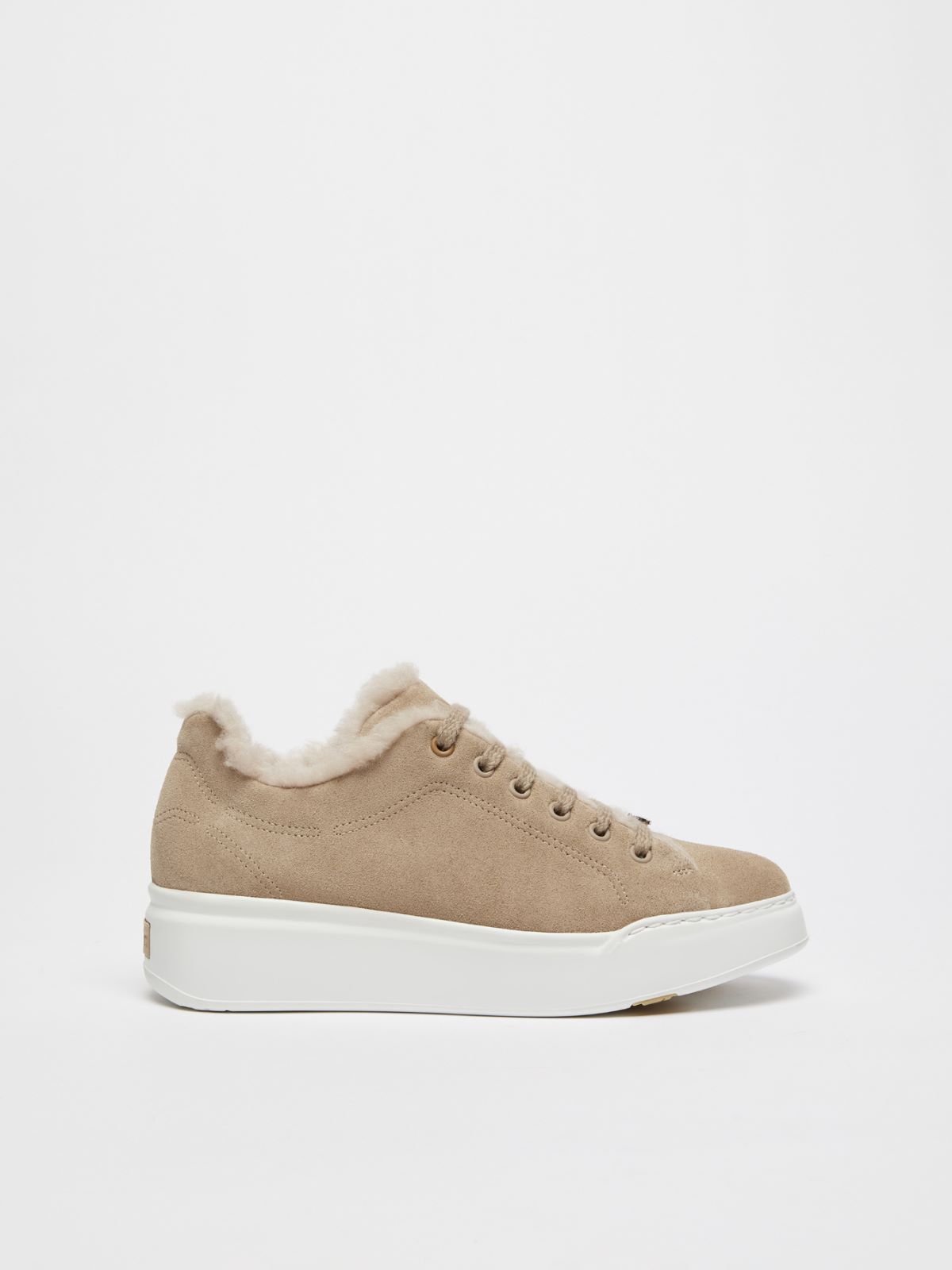 MAXMARA ACCESSORI Sneakers in suede and wool and alpaca Teddy fabric