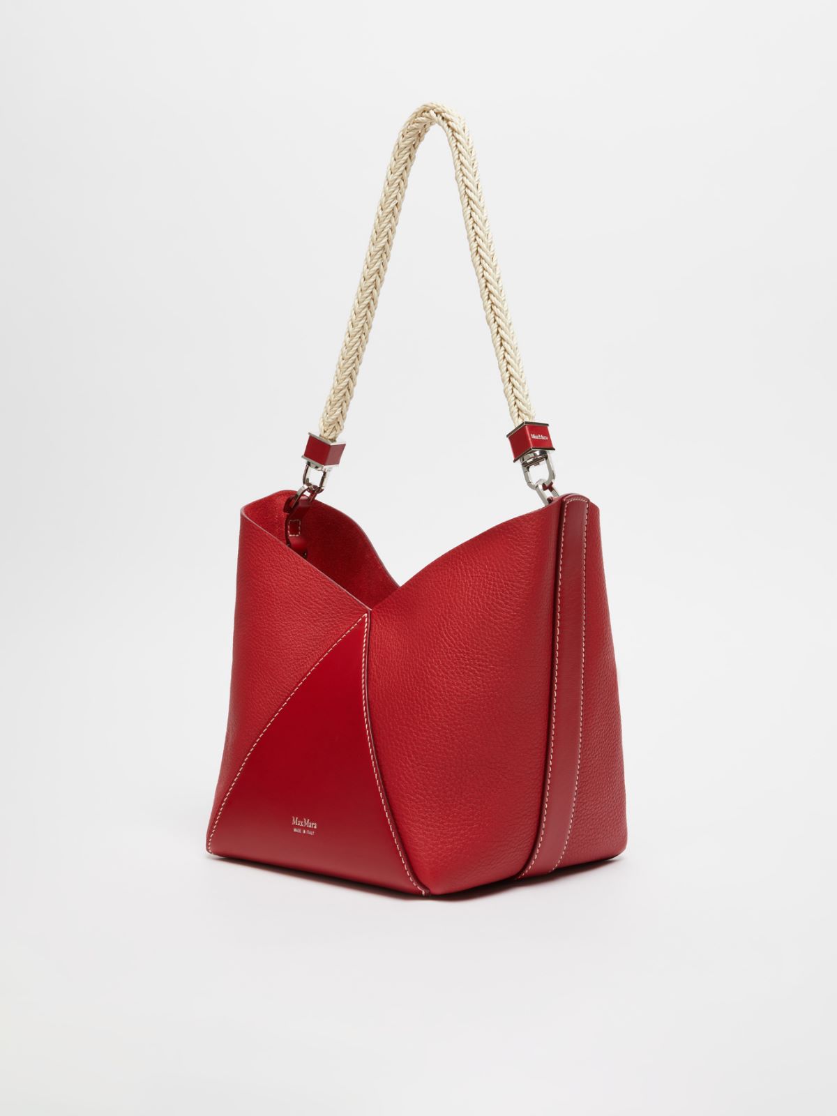 MAXMARA ACCESSORI Small leather bucket bag with rope handle detail