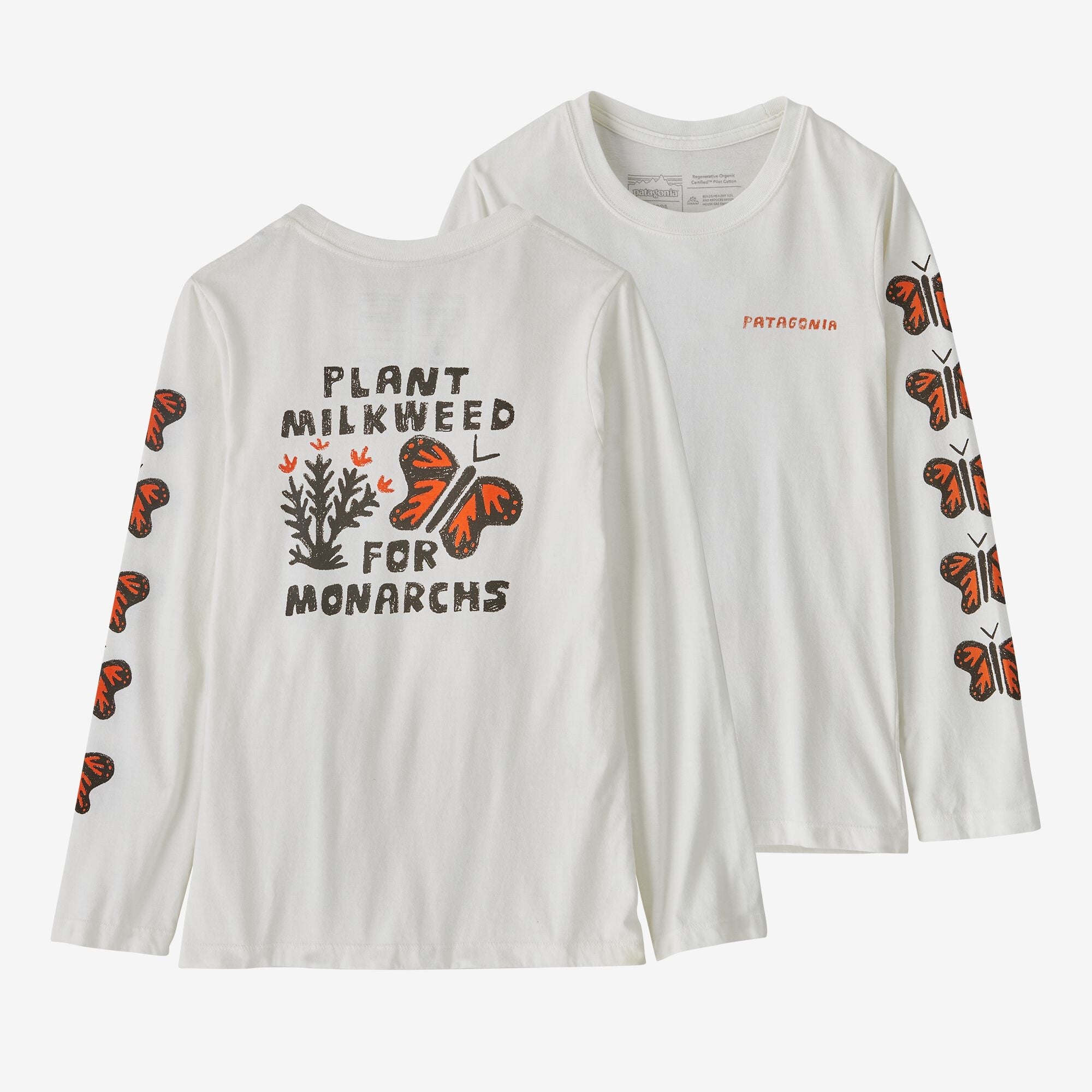 Girls' Long-Sleeved Regenerative Organic Certified™ Cotton Graphic T-Shirt