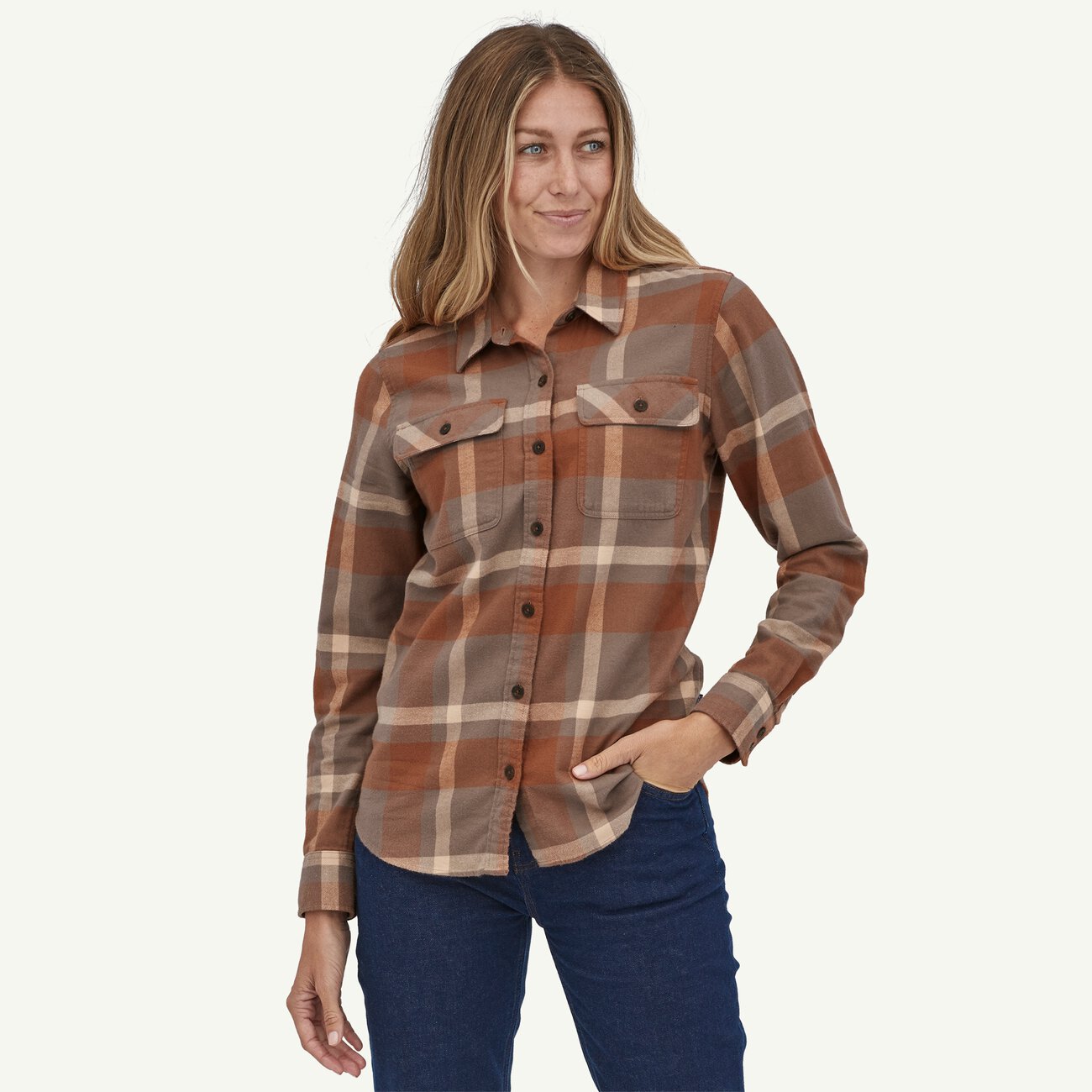 Women's Long-Sleeved Organic Cotton Midweight Fjord Flannel Shirt