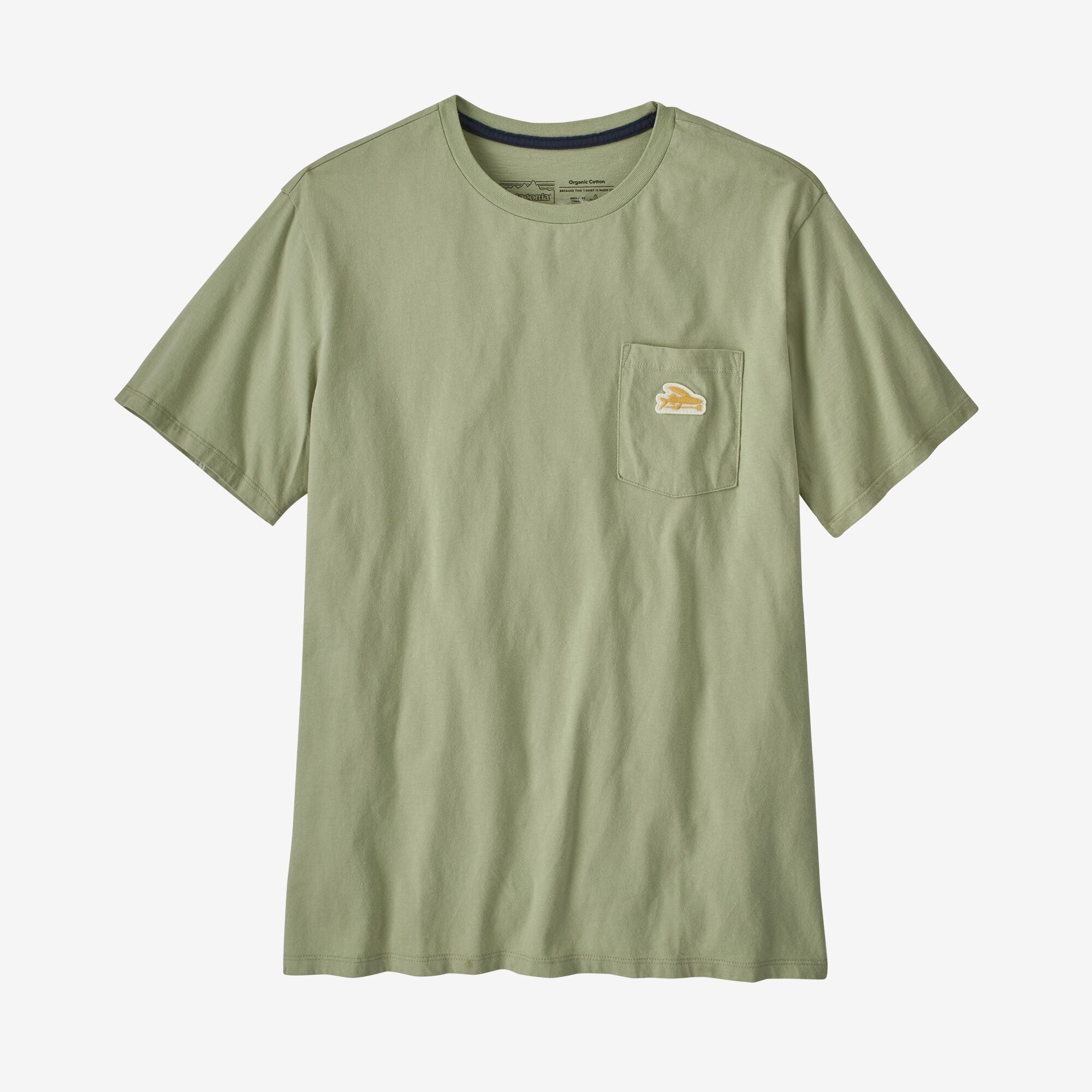 Flying Fish Felt Patch Organic Pocket T-Shirt