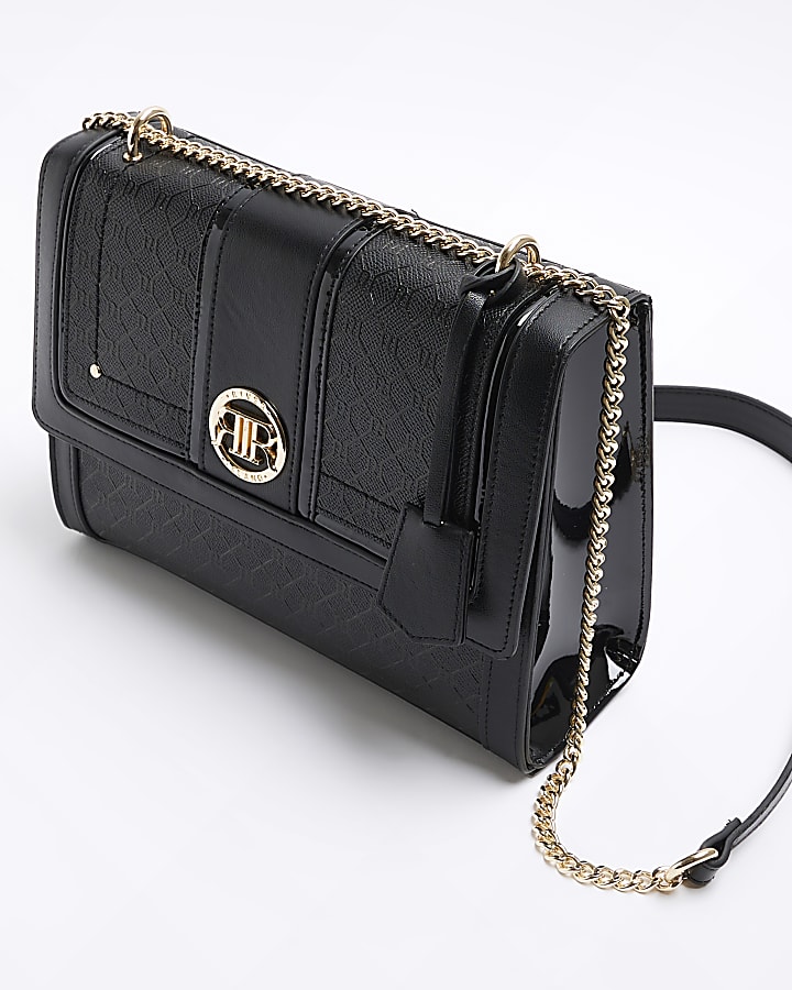 Black RI monogram shoulder bag