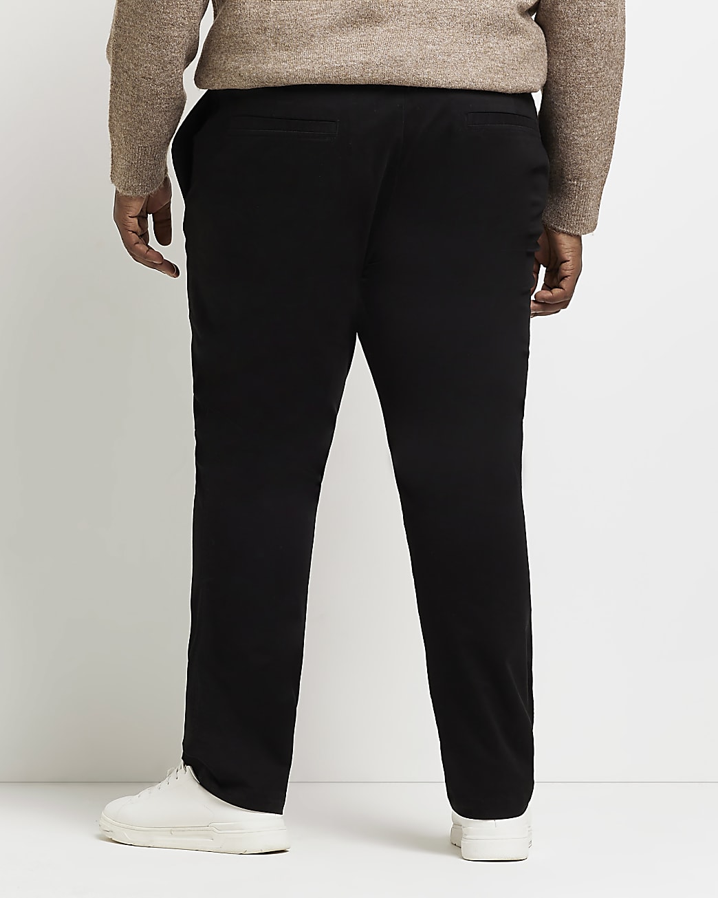 Big & Tall Black slim fit smart chinos