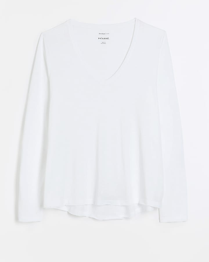White lightweight long sleeve t-shirt