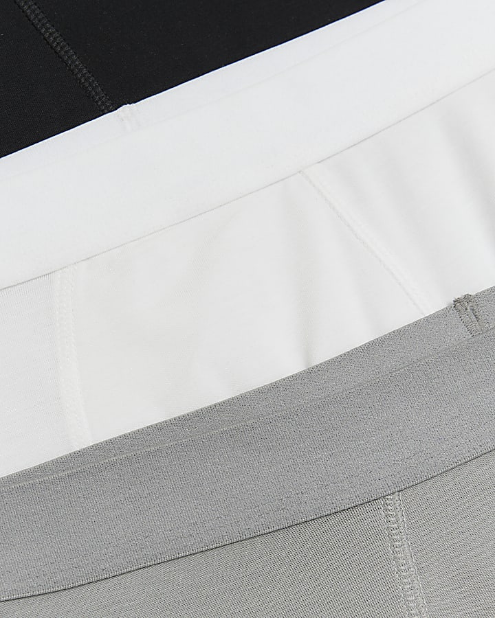 Grey regular fit multipack of 3 trunks