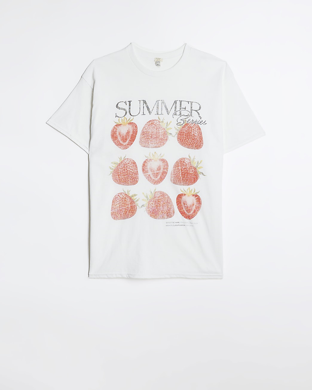 White strawberry graphic t-shirt