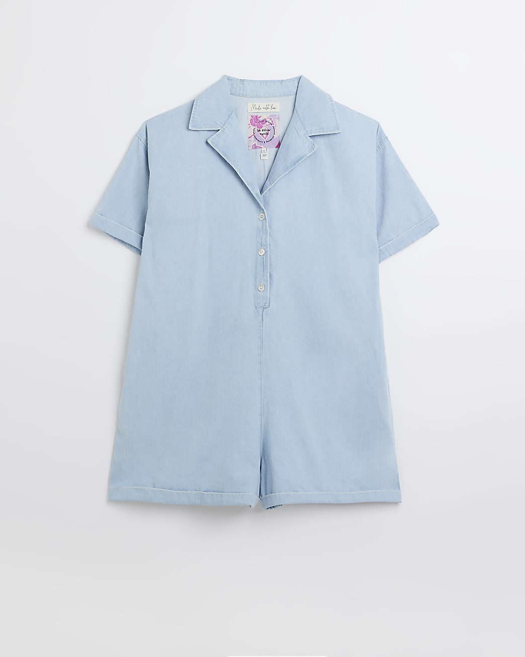 Blue denim oversized playsuit