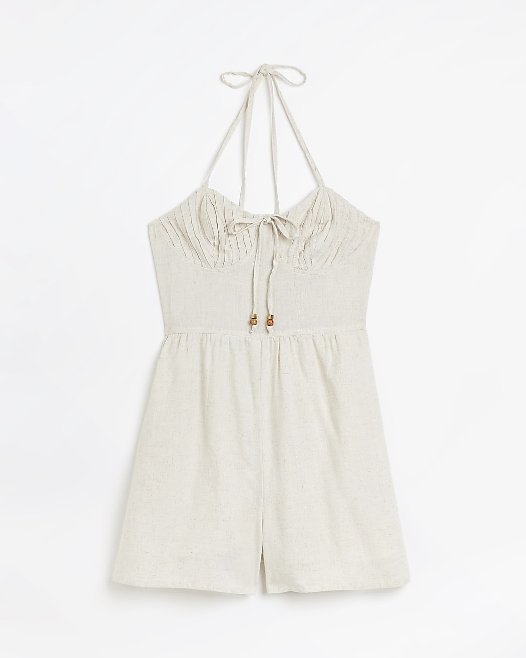 Cream linen corset playsuit