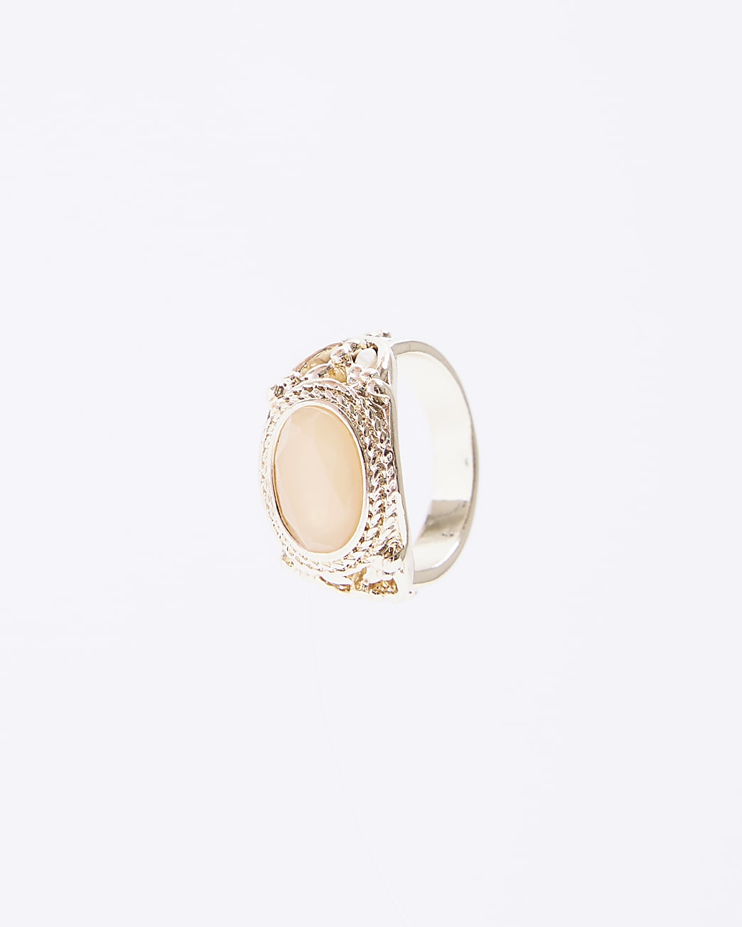 Gold textured stone rings multi pack