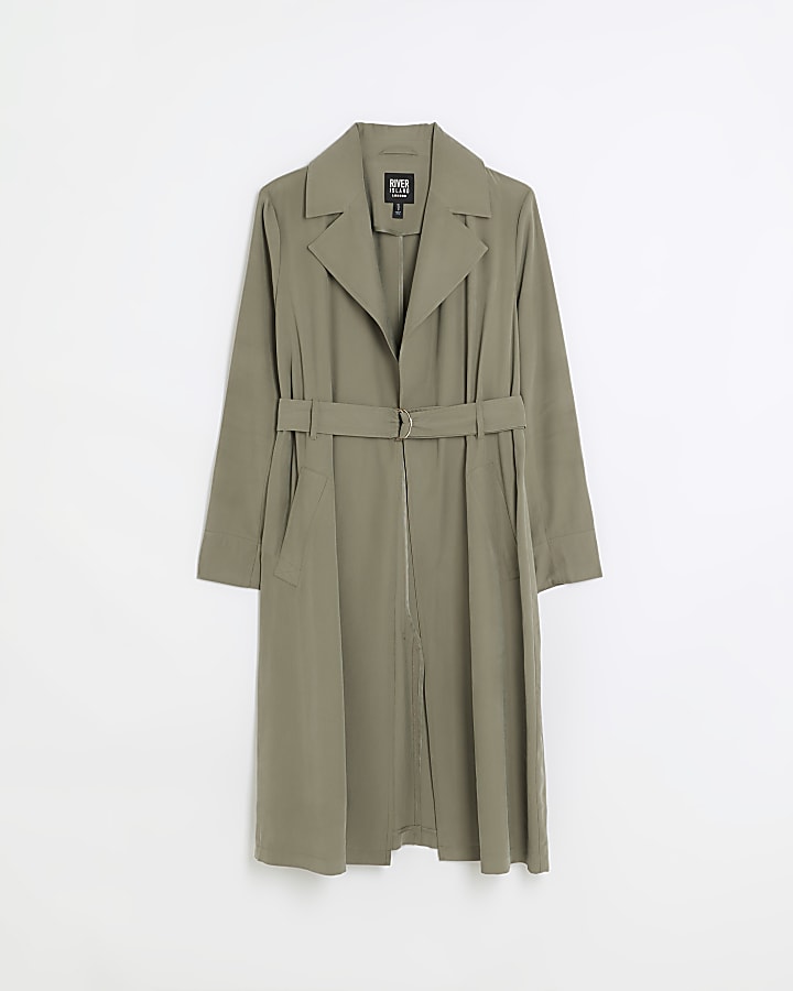 Khaki Belted Trench Coat