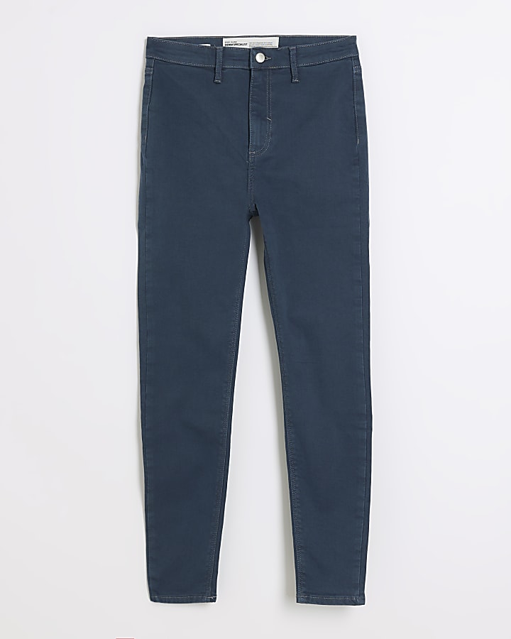Grey High Waisted Skinny Fit Jeggings