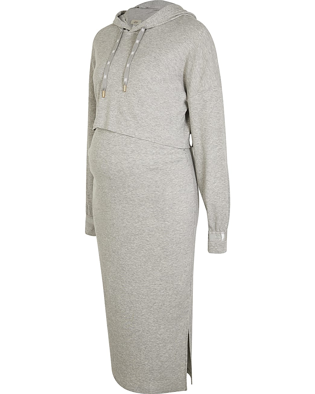 Grey maternity dress and jumper set