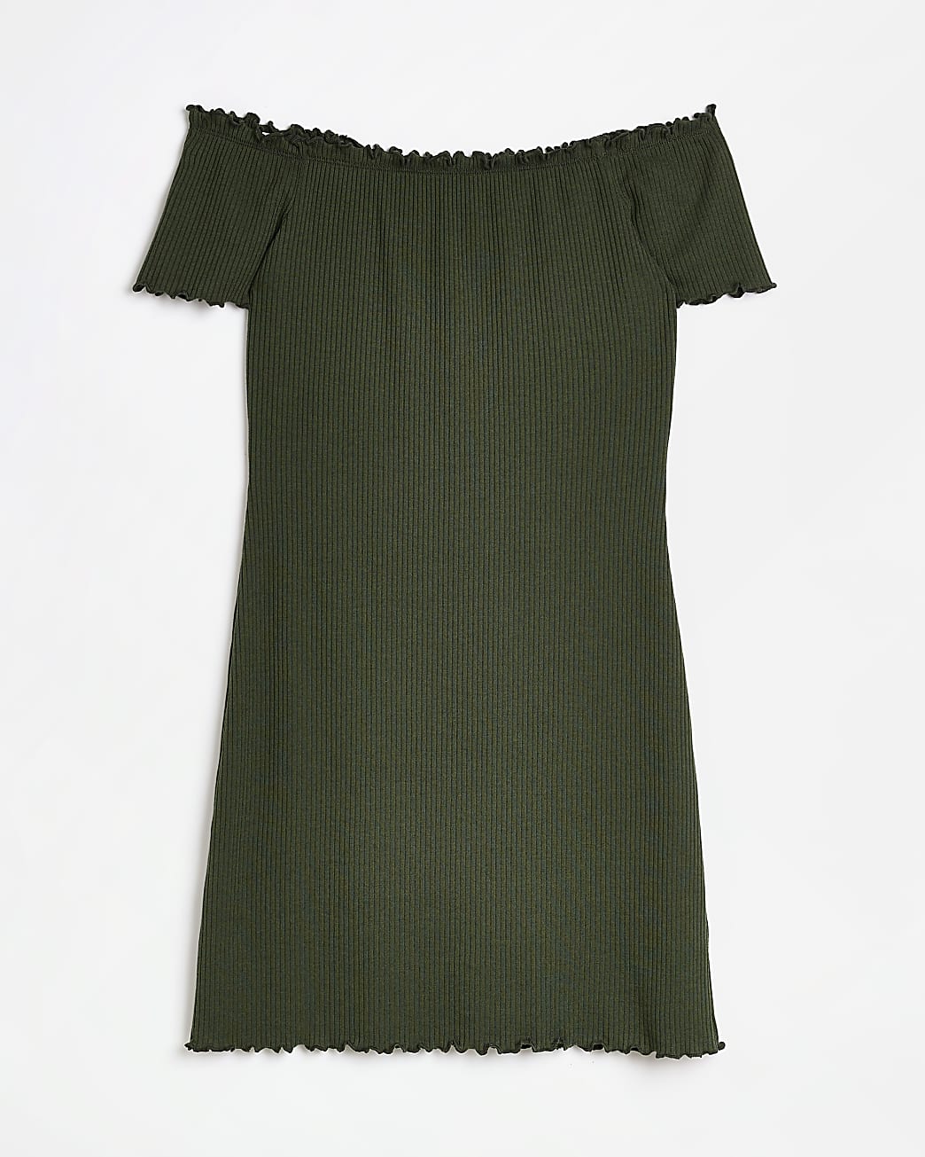 Petite khaki bardot mini dress