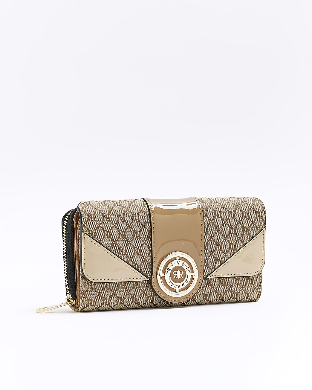 Brown RI monogram fold out purse