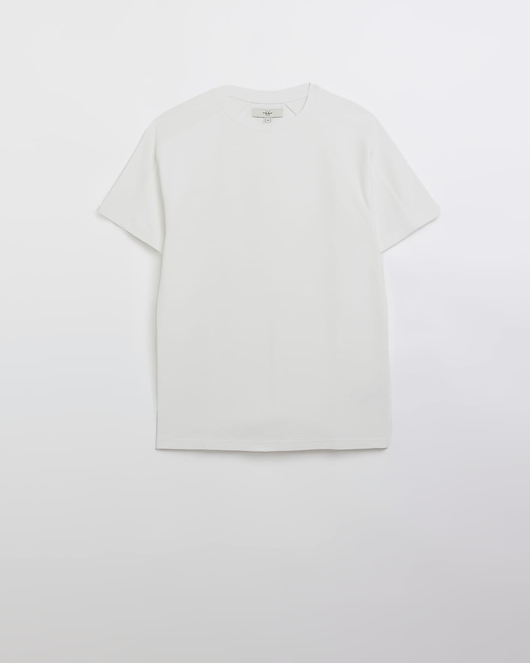 White slim fit textured t-shirt