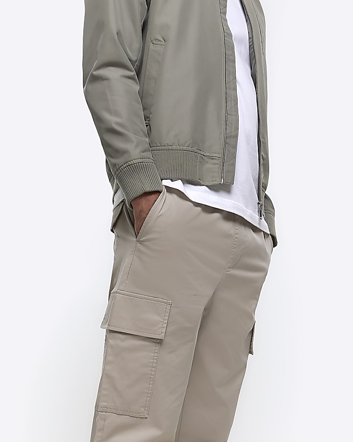 Stone slim fit utility cargo trousers