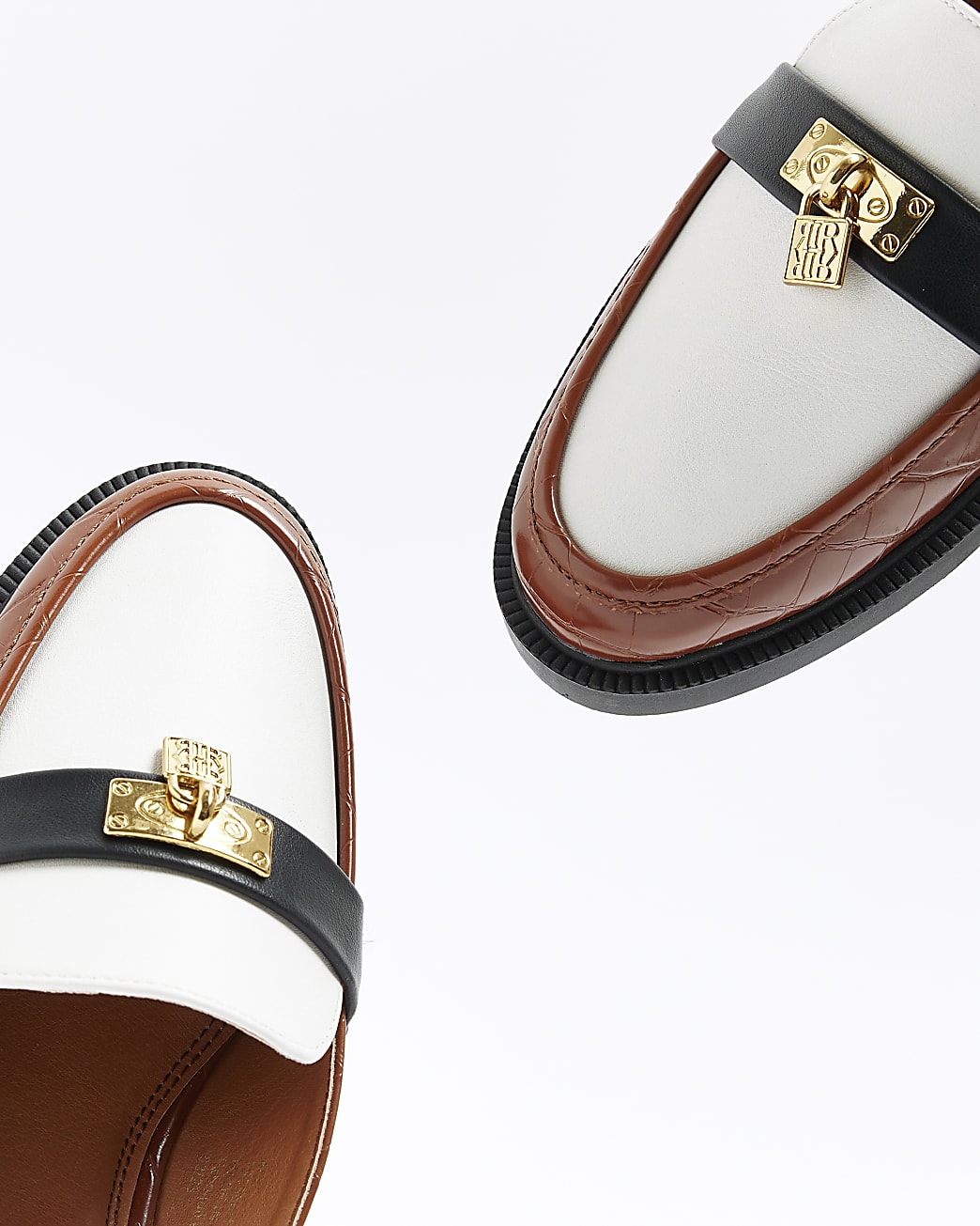 Brown backless loafers