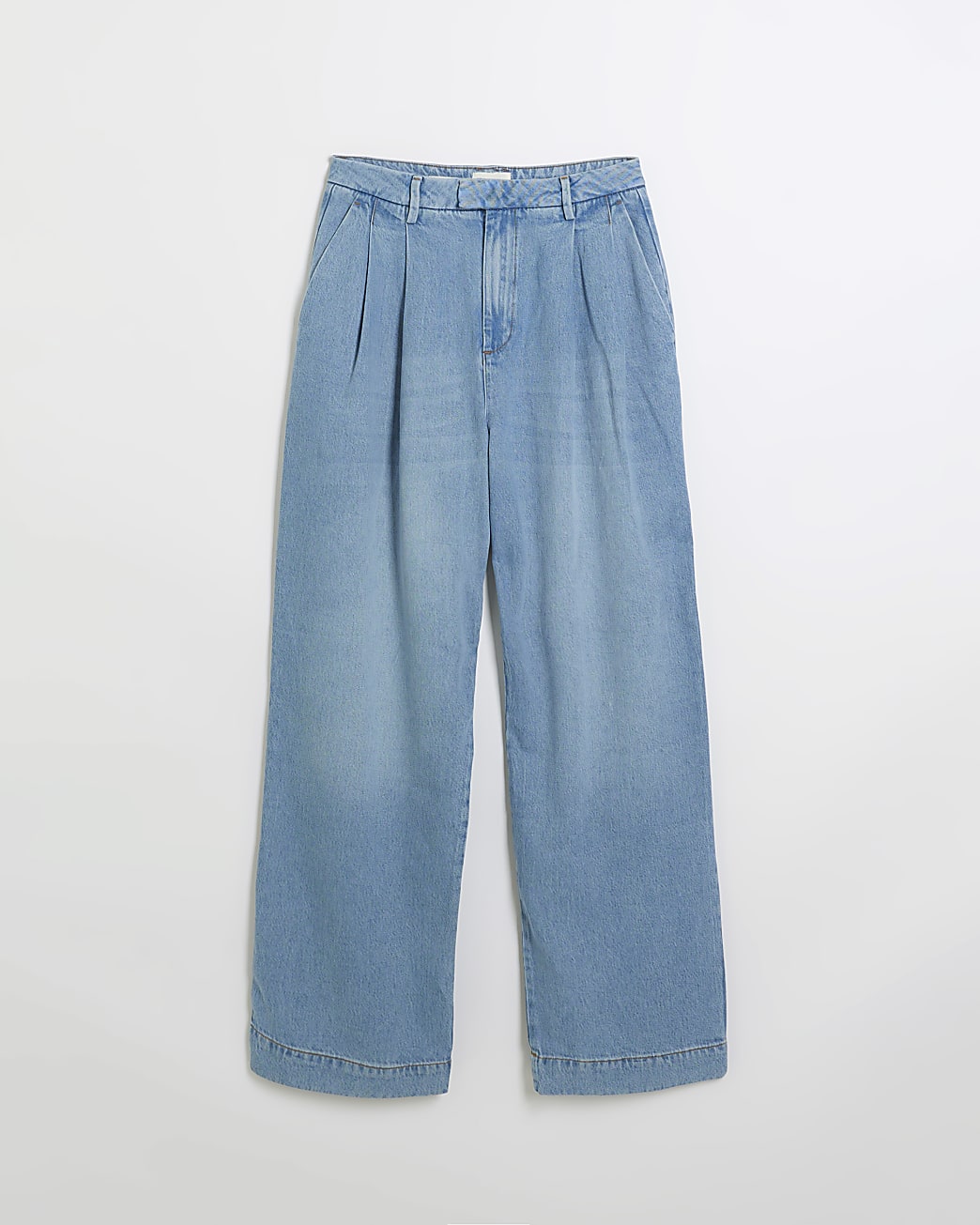 Blue wide leg tailored jeans
