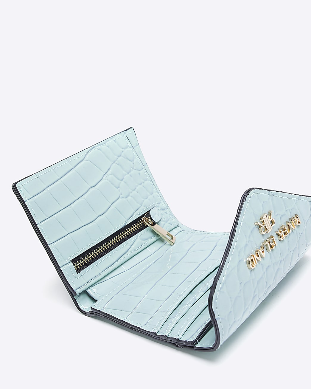 Green Croc Embossed Envelope Purse