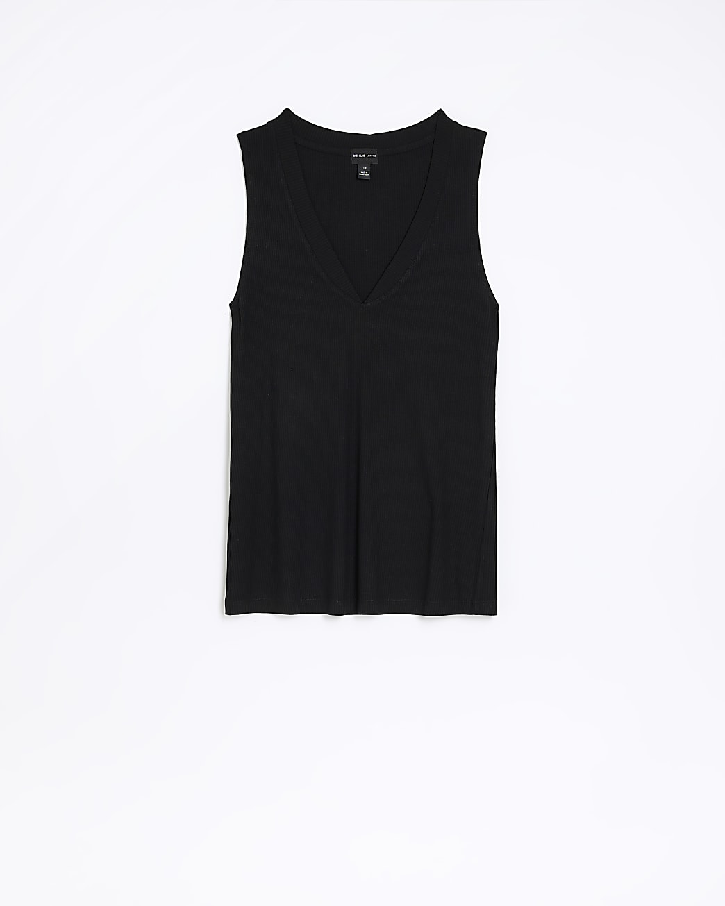Black ribbed v neck vest