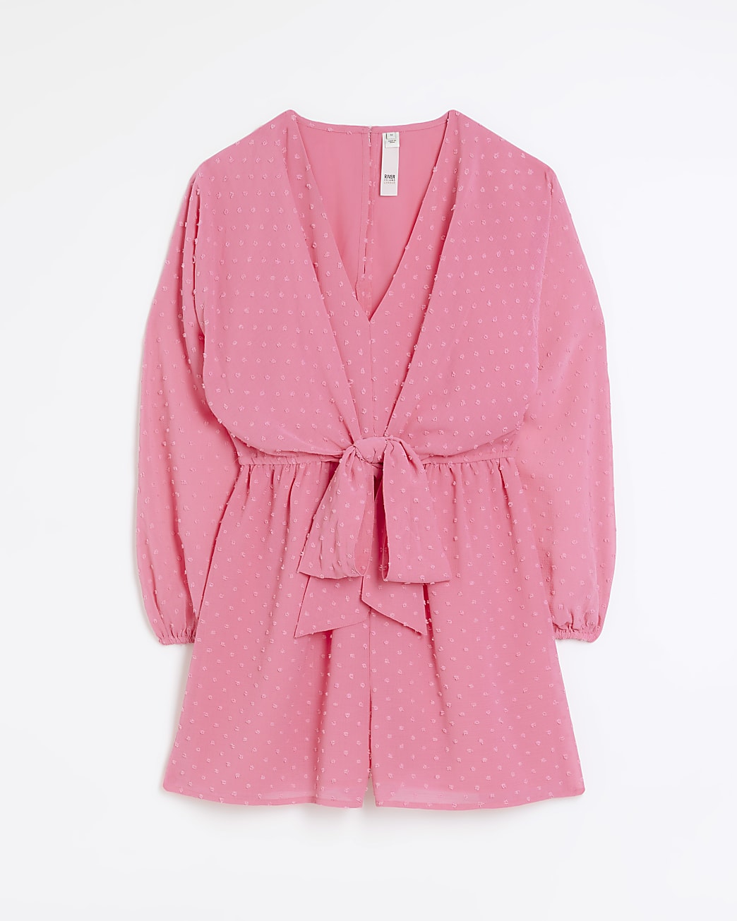 Pink balloon sleeve playsuit