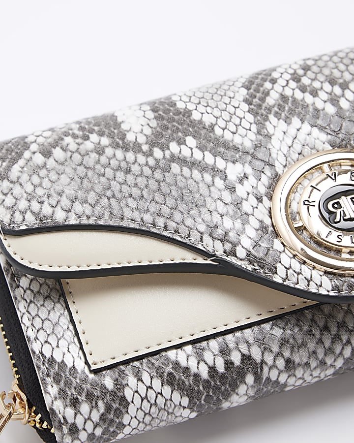 Cream animal print purse