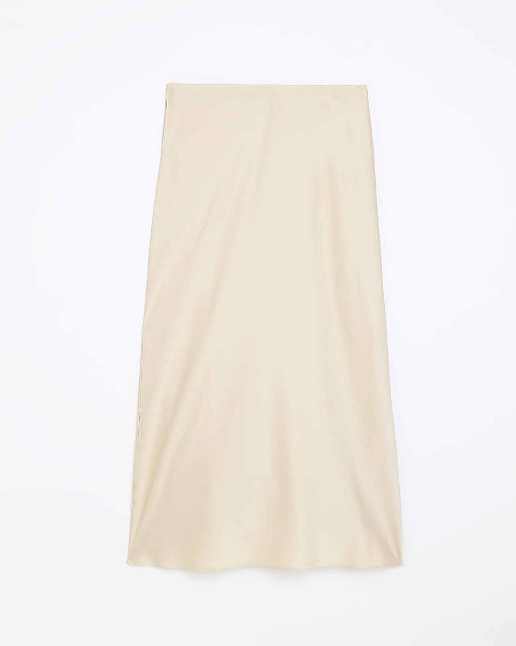 Beige satin maxi skirt