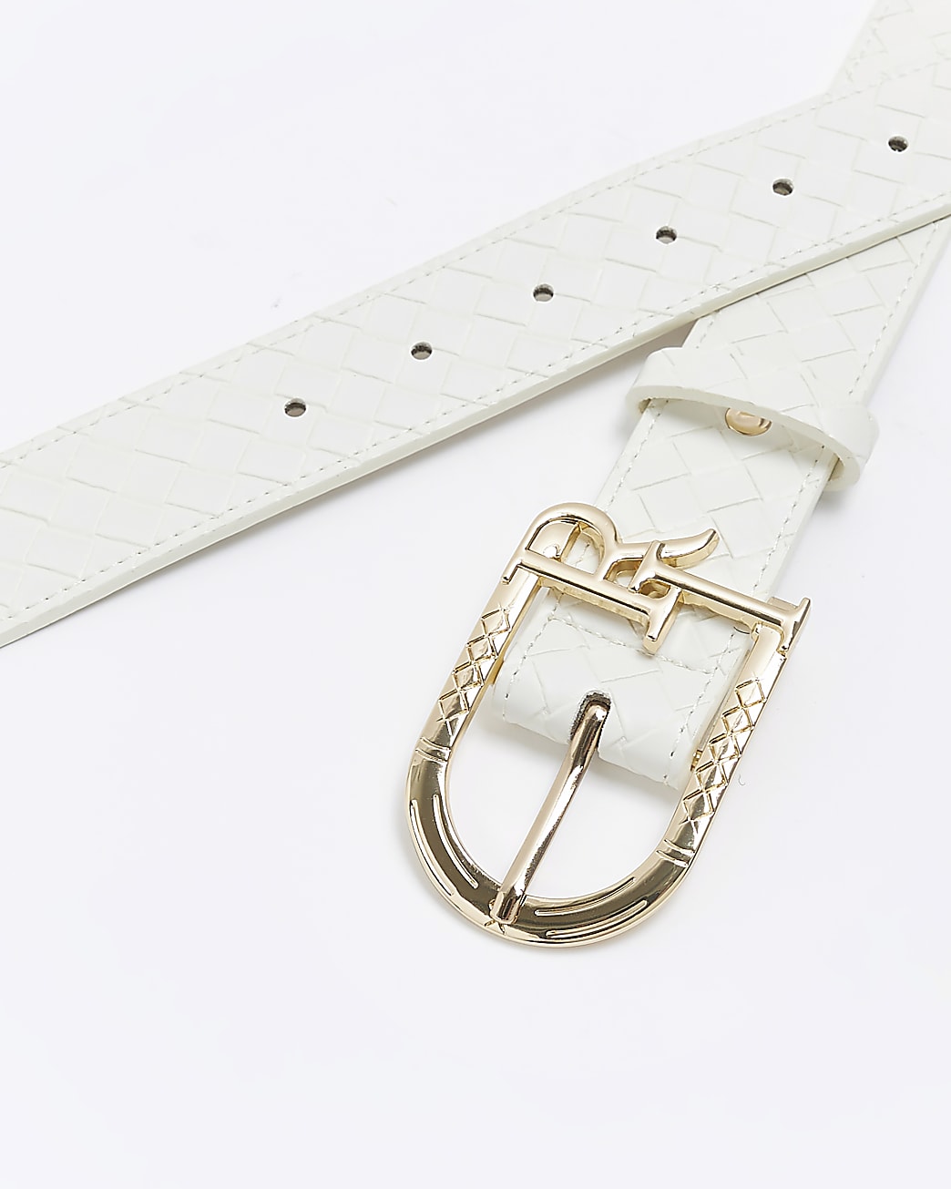 White buckle belt