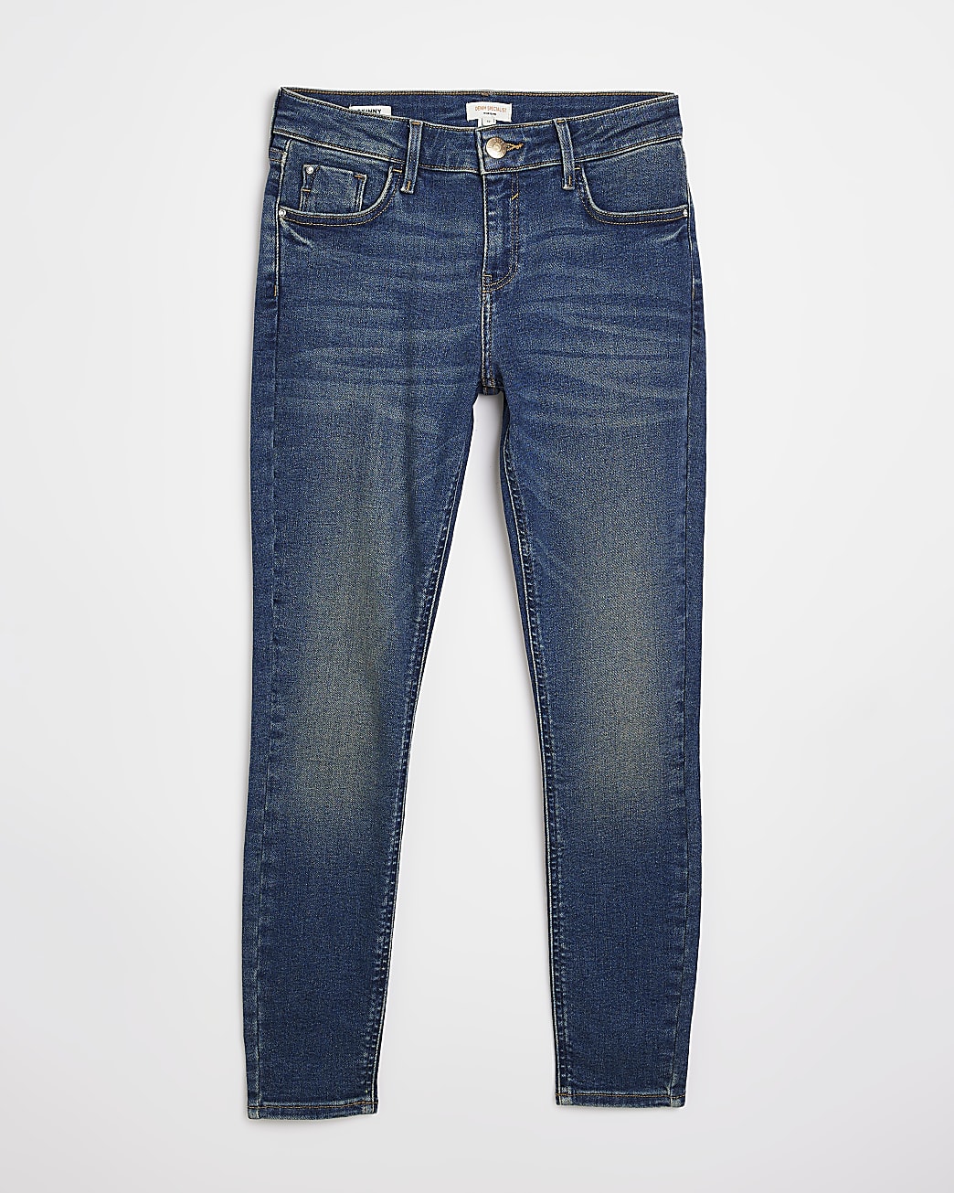 Blue low rise skinny jeans