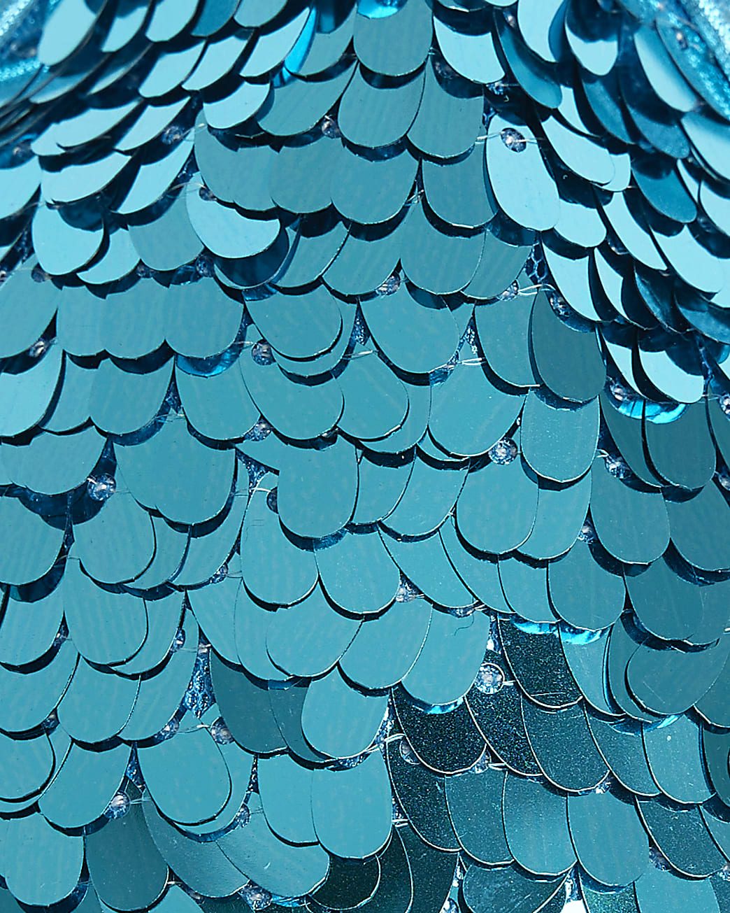 Blue sequin triangle bikini top