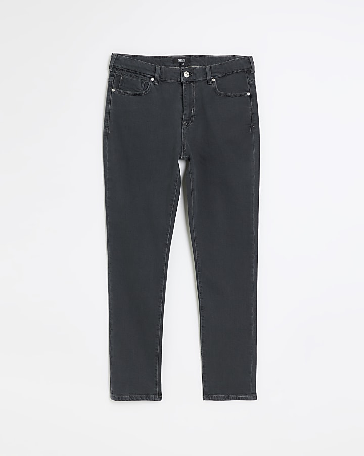 Grey slim fit faded jeans