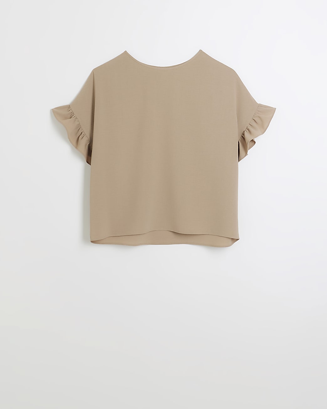 Brown frill detail t-shirt