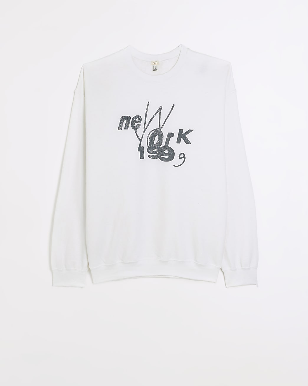 White New York printed sweatshirt