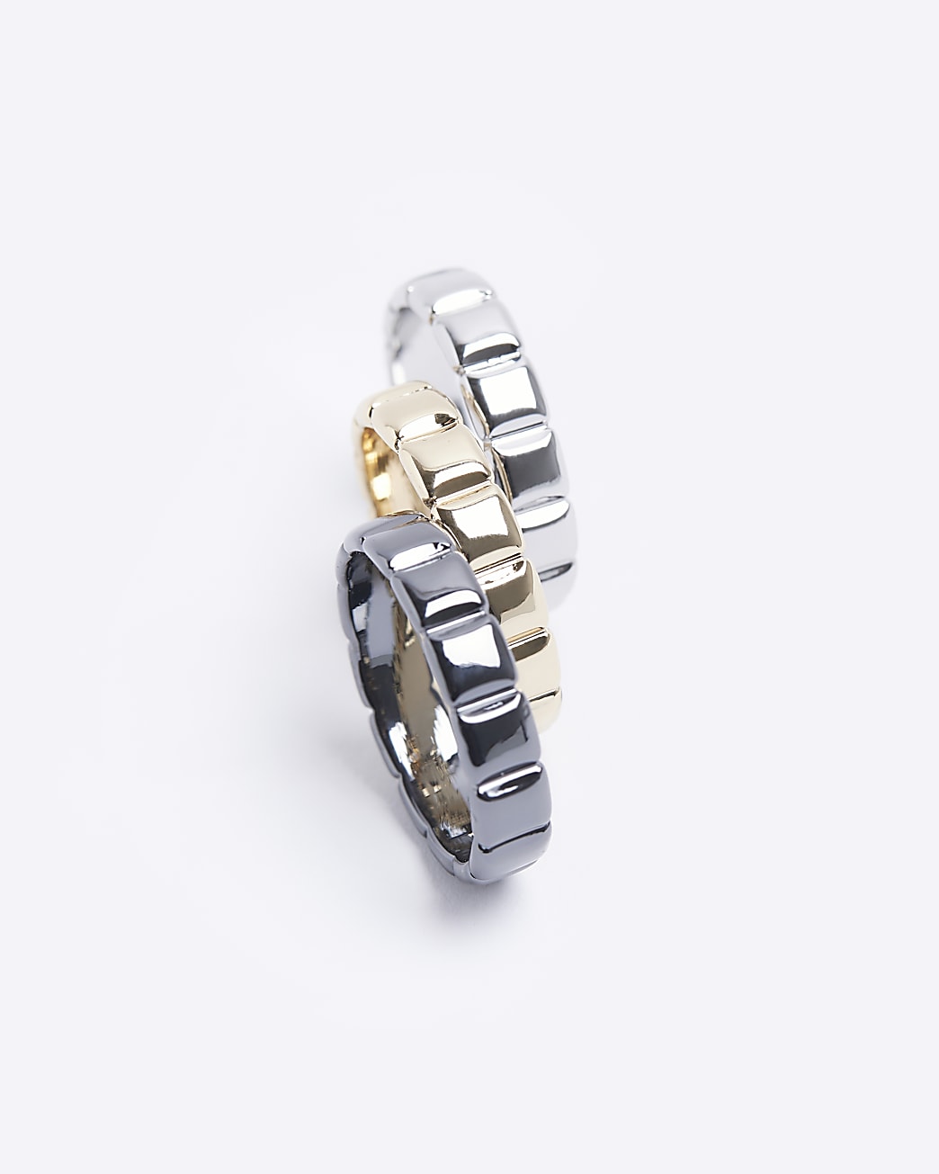 Gold colour multipack of 3 square rings