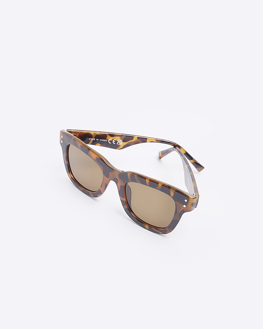 Brown leopard print square sunglasses