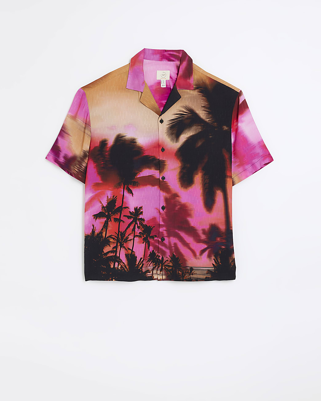 Pink regular fit Hawaiian graphic shirt