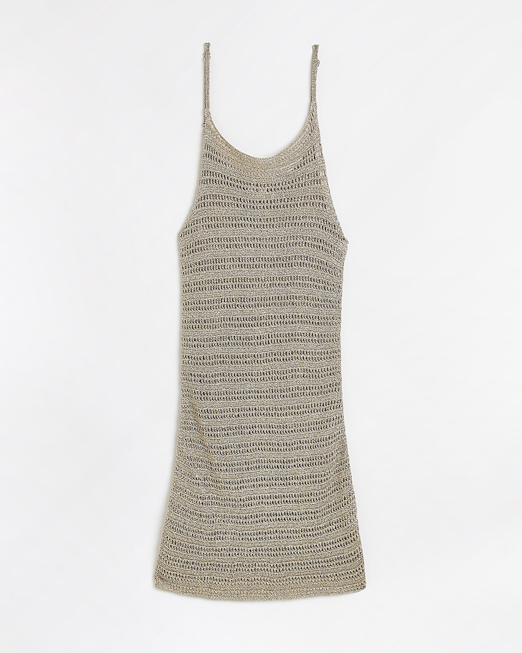 Gold knit mini dress