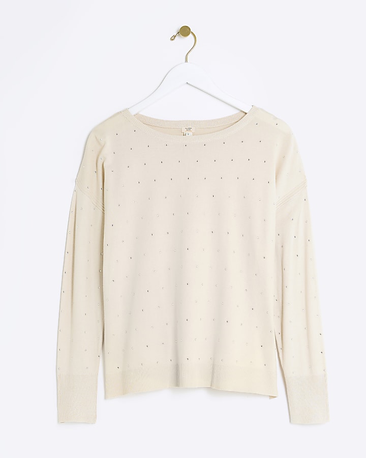 Cream diamante jumper
